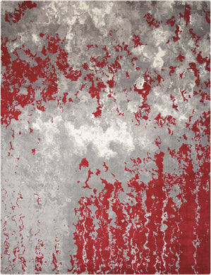 Nourison Twilight TWI21 Grey and Red 6'x8'  Area Rug
