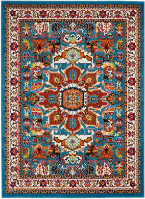 Nourison Oakdale OKD06 Blue Multicolor 9'x12' Oversized  Rug