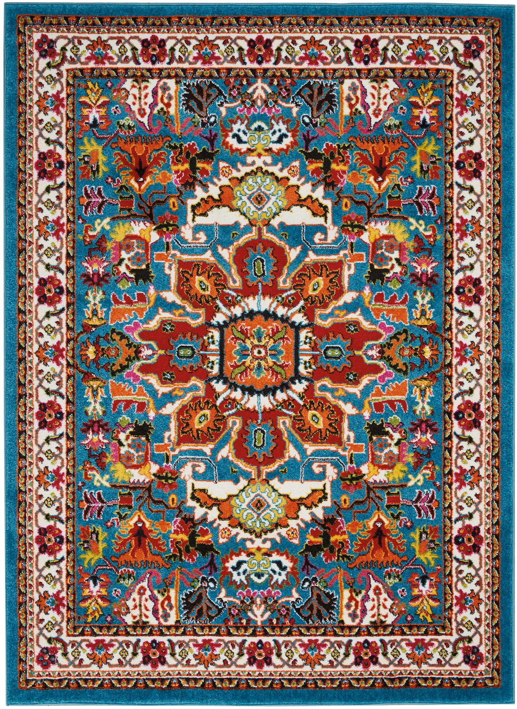 Nourison Oakdale OKD06 Blue Multicolor 9'x12' Oversized  Rug