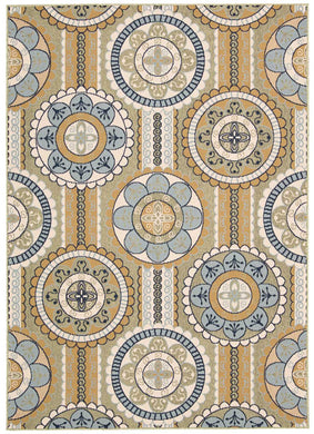 Nourison Caribbean CRB03 Gold 4'x6'  Area Rug