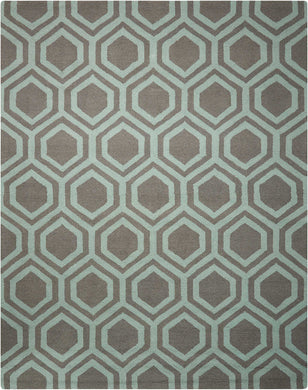 Nourison Linear LIN07 Grey and Blue 8'x11'   Rug