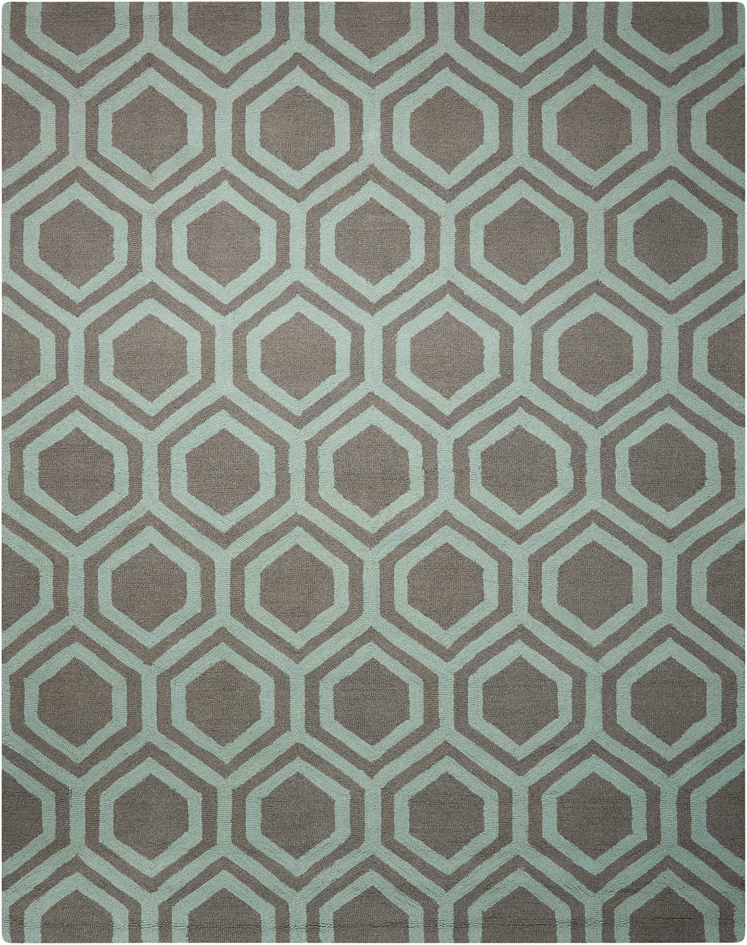 Nourison Linear LIN07 Grey and Blue 8'x11'   Rug