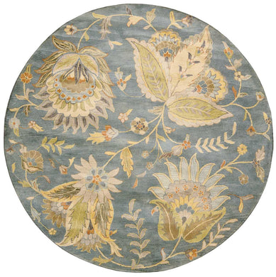 Nourison Jaipur JA52 Blue Multicolor 8' Round   Rug