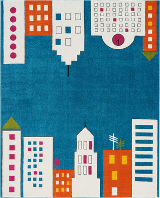 Nourison Miles DS201 Blue Multicolor 8'x10' Large  Rug