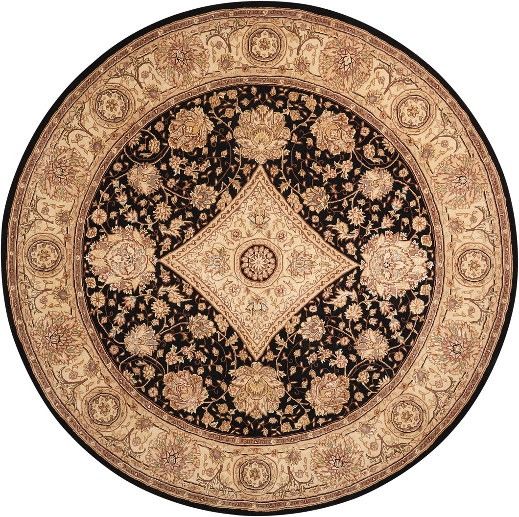 Nourison 2000 2239 Black 8' Round  Area Rug