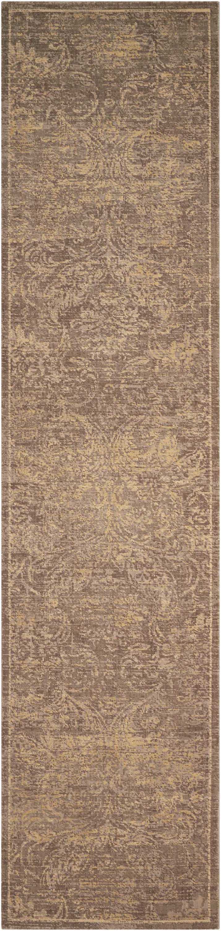 Nourison Silken Allure SLK19 Beige 10' Runner  Hallway Rug