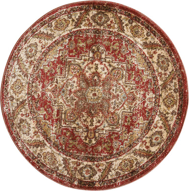 Nourison Delano DEL05 Red 3' Round  Area Rug