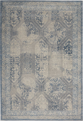 Kathy Ireland Grand Expressions 5'x7' Blue Ivory   Area Rug