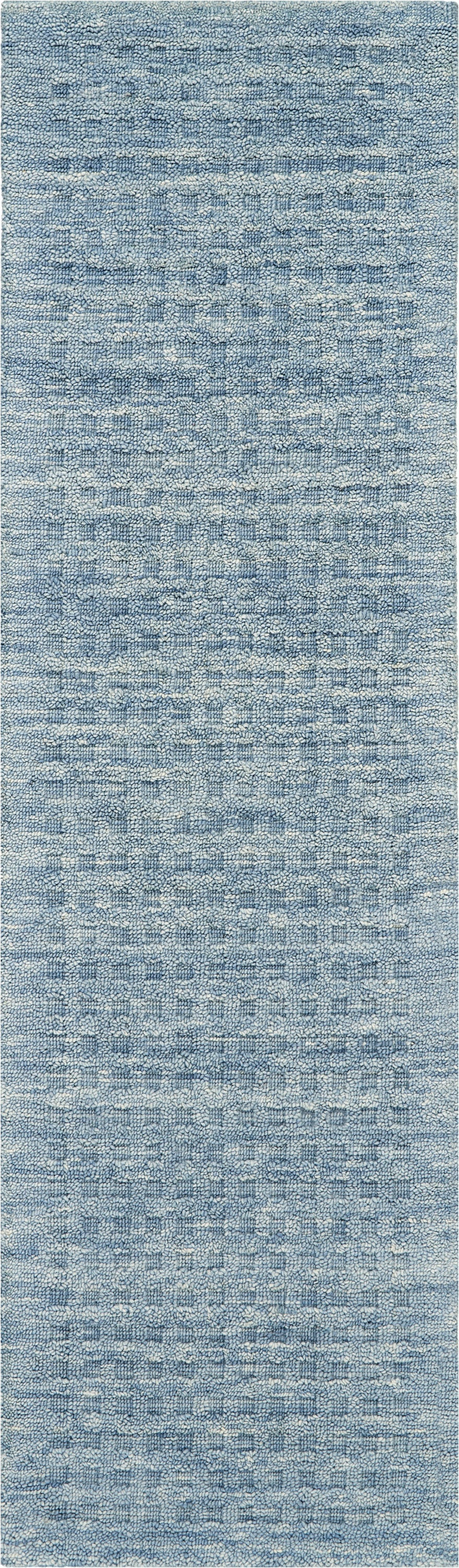 Nourison Marana MNN01 Blue 8' Runner Wool Hallway Rug