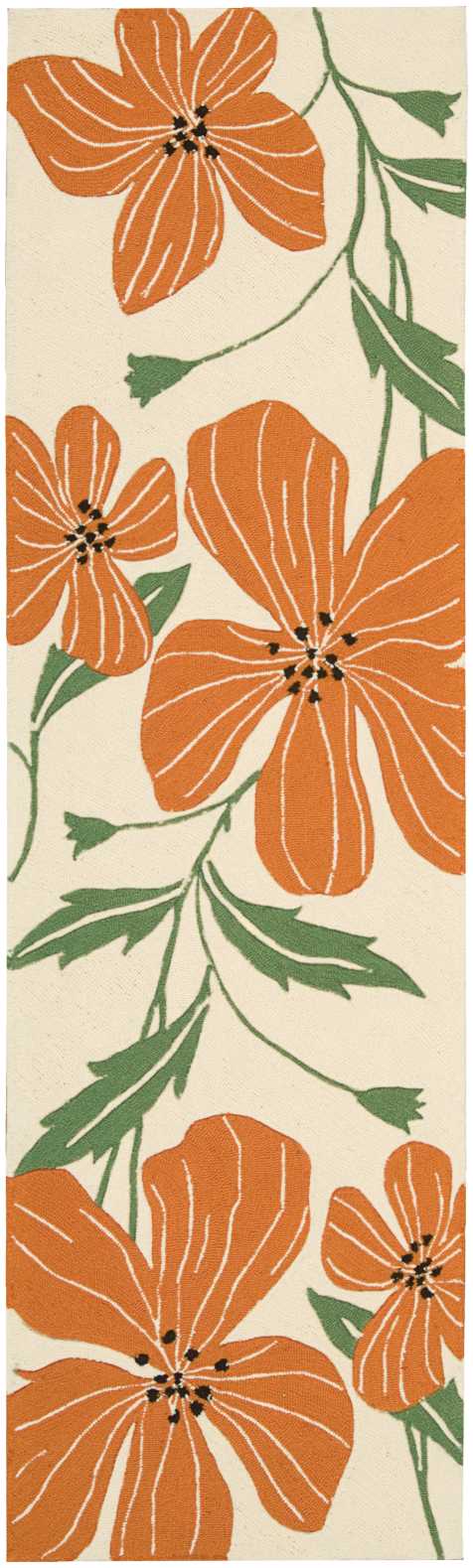 Nourison Fantasy FA13 White Multicolor 8' Runner  Hallway Rug