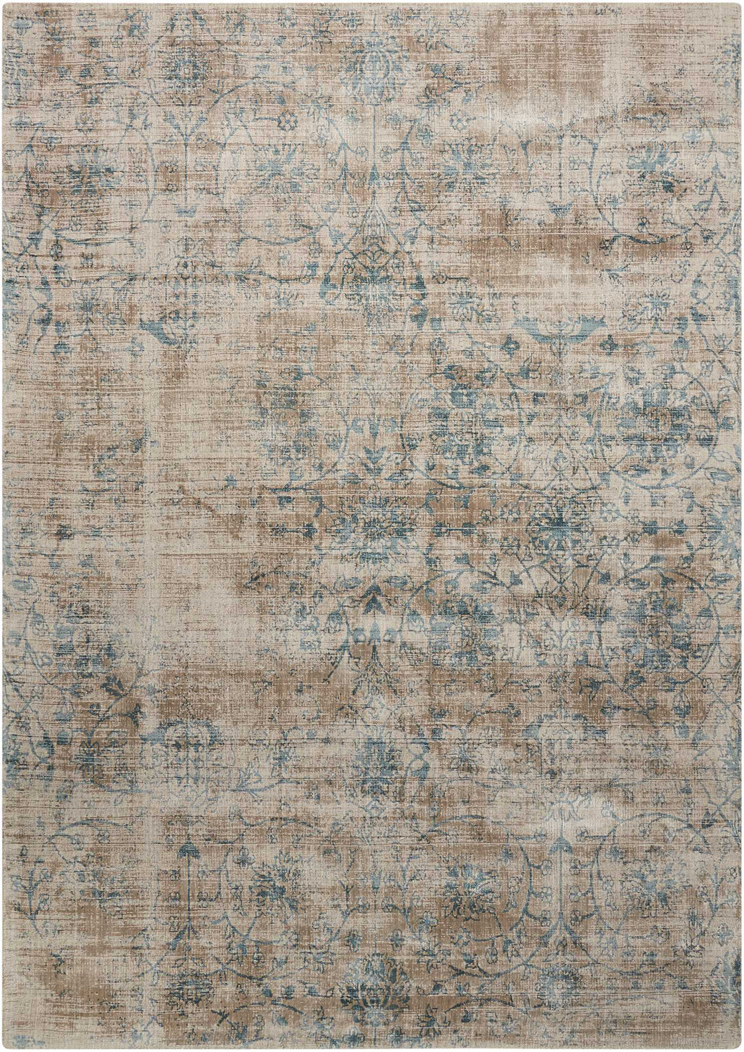kathy ireland Home Desert Skies DSK06 Beige and Blue 4'x6'  Area Rug