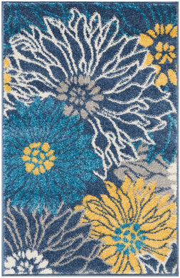 Nourison Passion 2' x 3' Blue Floral Area Rug