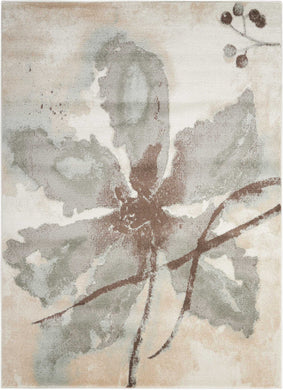 Nourison Euphoria EUP07 White and Beige 4'x6'  Area Rug