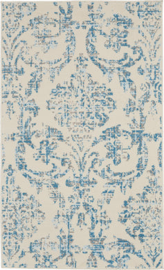 Nourison Jubilant 3'x5' White and Blue   Area Rug