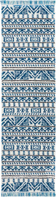 Nourison Kamala DS503 Blue and White 8' Runner  Hallway Rug
