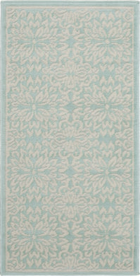 Nourison Jubilant 2' x 4' Small Aqua Floral Area Rug