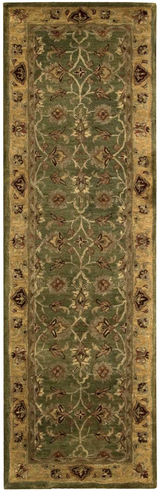 Nourison Jaipur JA12 Green Multicolor 8' Runner  Hallway Rug