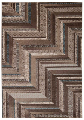 Nourison Soho SOH01 Brown and Blue 8'x11'   Rug