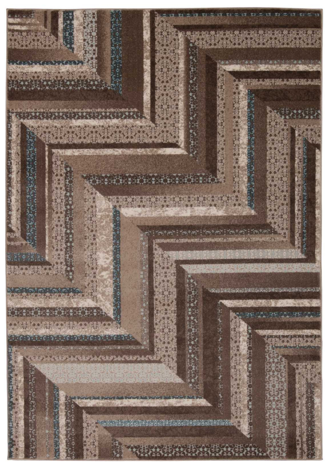 Nourison Soho SOH01 Brown and Blue 8'x11'   Rug
