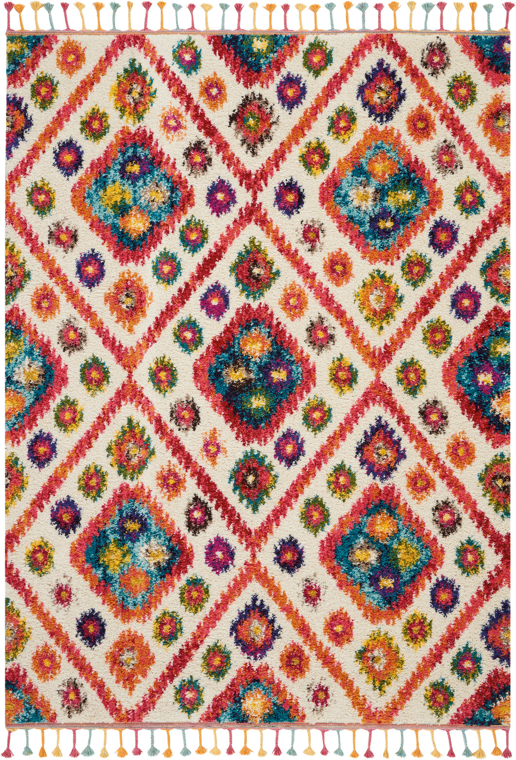 Nourison Nomad NMD03 White Multicolor 5'x8' Colorful Area Rug