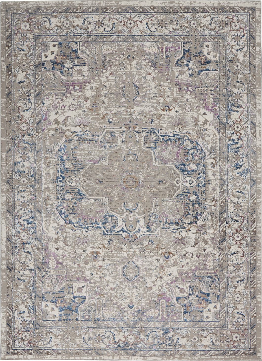 Kathy Ireland Ki40 Royal Terrace 5' x 7' Ivory Multi   Area Rug