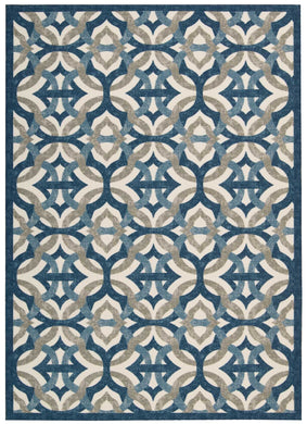 Waverly Sun N Shade SND30 Blue 5'x8'  Area Rug