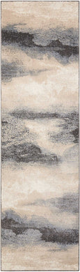 Nourison Maxell MAE06 Grey and Ivory 10' Runner Stormcloud Hallway Rug