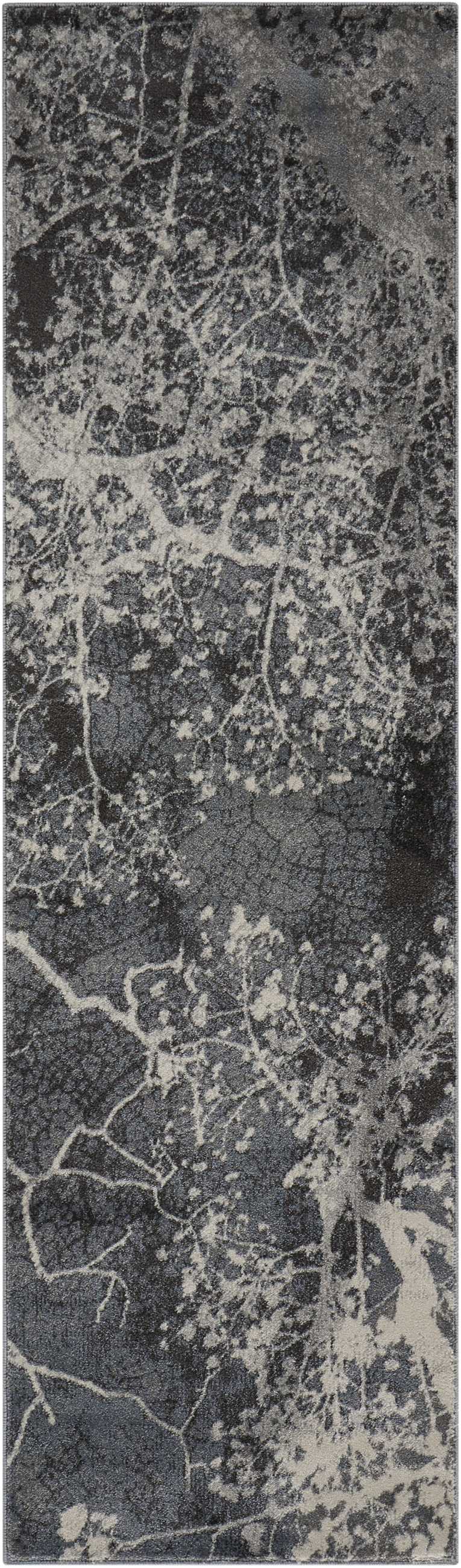 Nourison Maxell MAE11 Grey 8' Runner  Hallway Rug