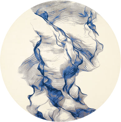 Nourison Twilight TWI27 Ivory and Blue 8' Round Oversized  Rug