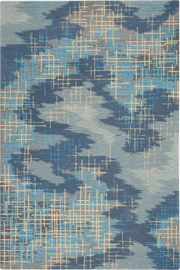 Nourison Symmetry SMM08 Slate Blue and Grey 5'x8'  Area Rug