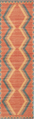 Nourison Madera MAD02 Orange 8' Runner Flat Weave Hallway Rug