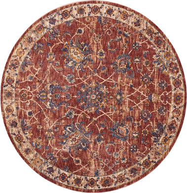 Nourison Lagos LAG02 Red 5' Round  Area Rug