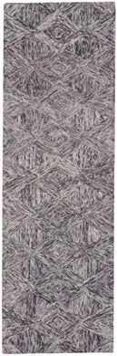 Nourison Linked Grey 8' Runner Wool Hallway Rug