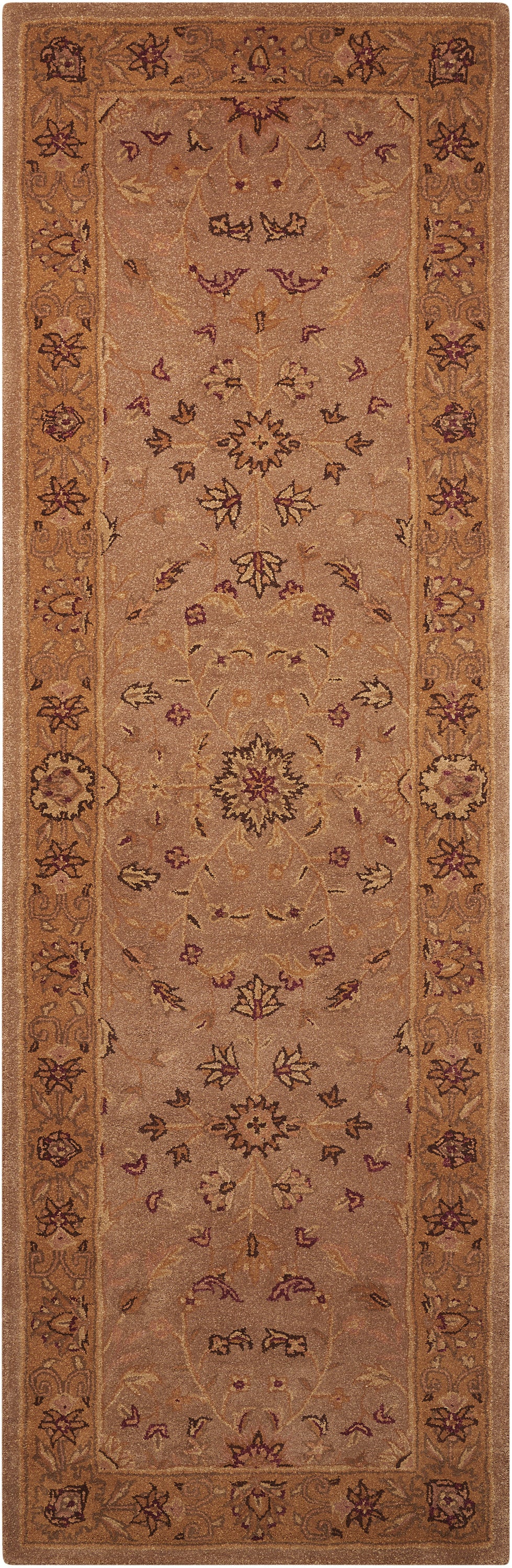 Nourison Heritage Hall HE02 Green Multicolor 8' Runner  Hallway Rug