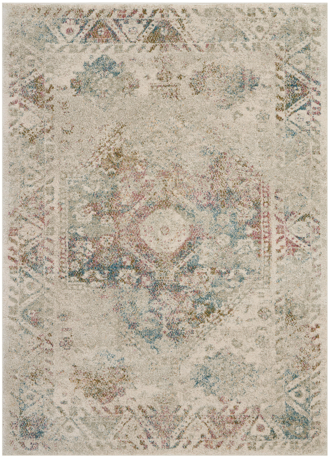Nourison Fusion FSS11 Ivory Multicolor 5'x7' Farmhouse Area Rug