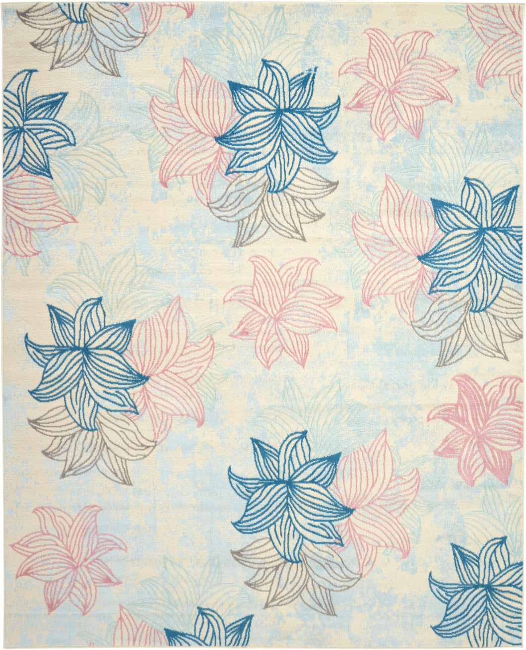 Nourison Jubilant JUB08 White Multicolor 8'x10' Large Low-pile Rug