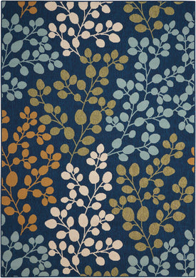 Nourison Caribbean CRB01 Dark Blue Multicolor 3'x4'  Area Rug