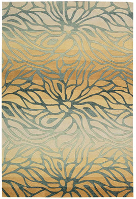 Nourison Contour CON25 Green 5'x8'  Area Rug