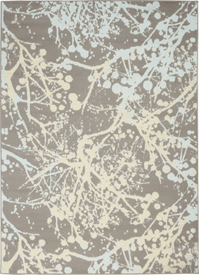 Nourison Jubilant JUB12 Grey and Blue 4'x6' Contemporary Area Rug