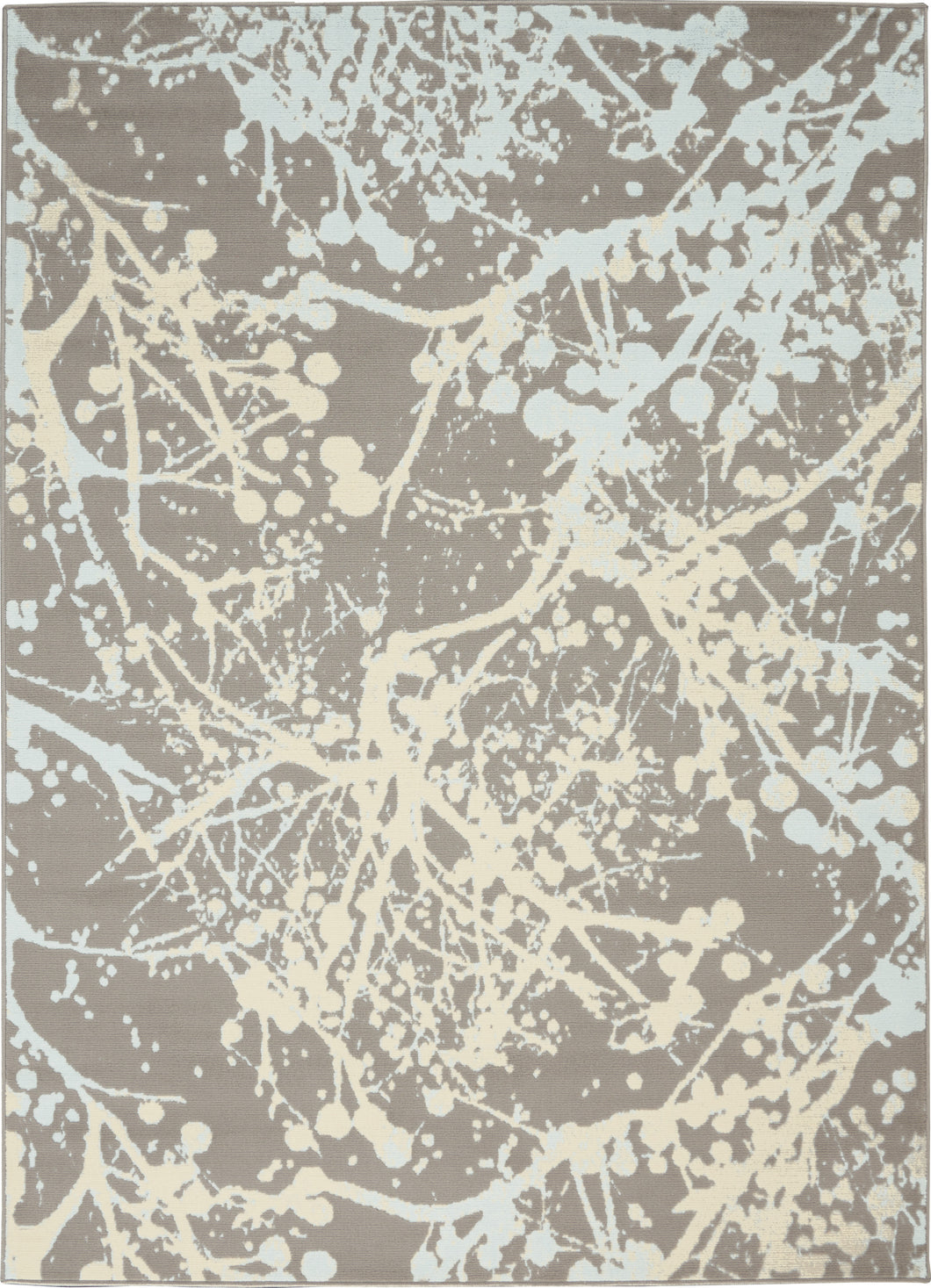 Nourison Jubilant JUB12 Grey and Blue 4'x6' Contemporary Area Rug