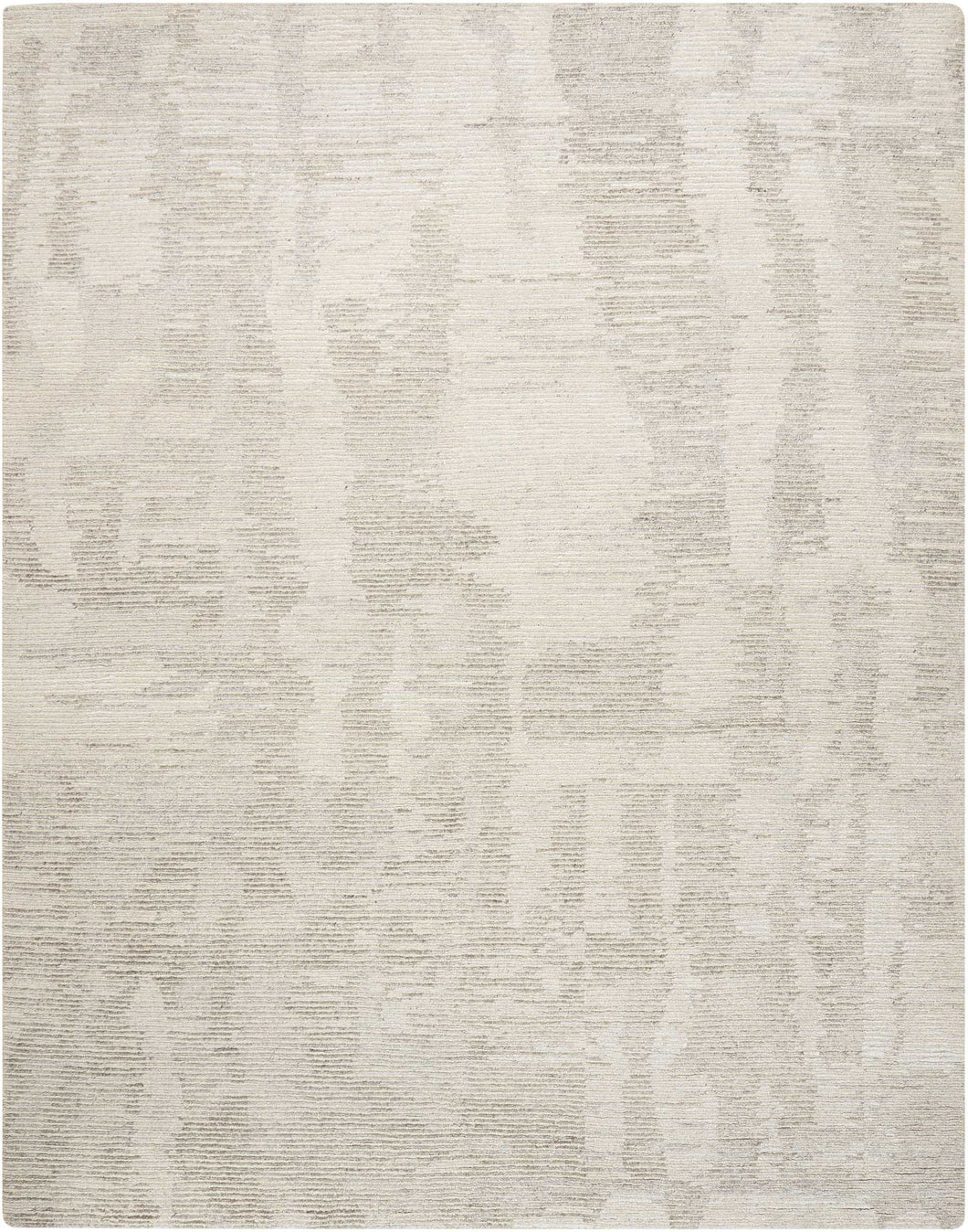 Nourison Ellora ELL01 Grey and White 8'x10' Large Handmade Rug