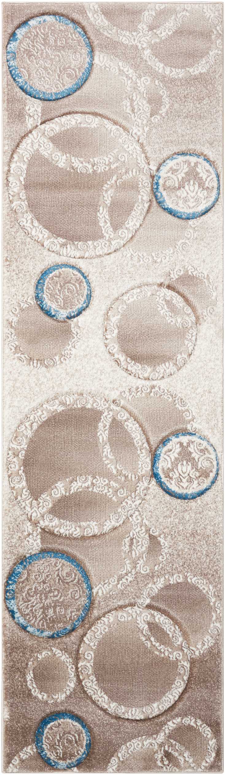 Nourison Soho SOH02 Brown 8' Runner  Hallway Rug