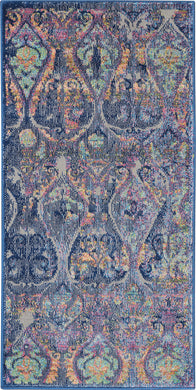 Nourison Ankara Global ANR08 Navy Blue Multicolor Moroccan Area Rug