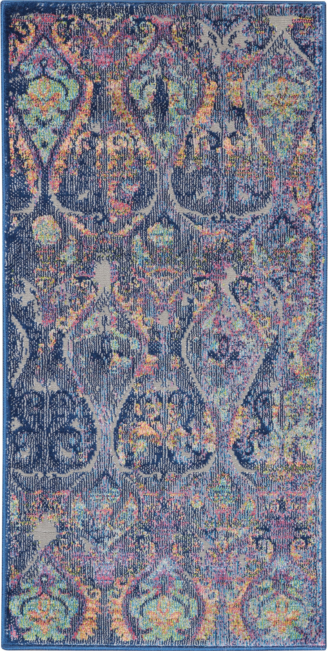 Nourison Ankara Global ANR08 Navy Blue Multicolor Moroccan Area Rug