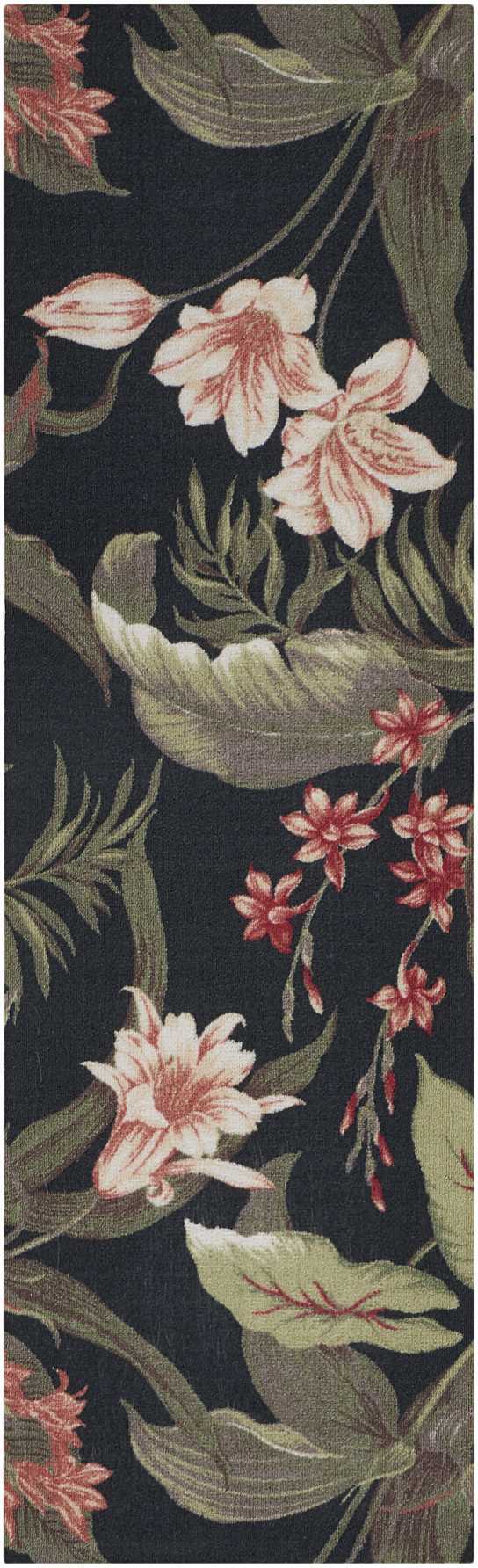 Waverly Sun N Shade SND24 Black 6' Runner  Hallway Rug