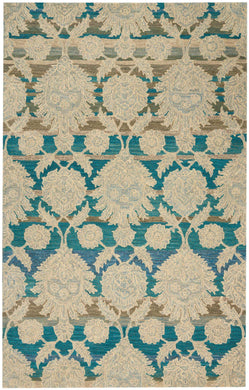 Nourison India House IH91 Blue and White 4'x6'  Area Rug