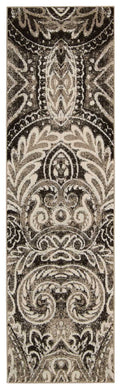 Michael Amini Glistening Nights MA501 Grey 8' Runner  Hallway Rug