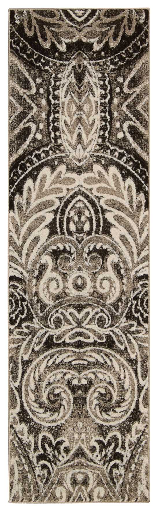 Michael Amini Glistening Nights MA501 Grey 8' Runner  Hallway Rug