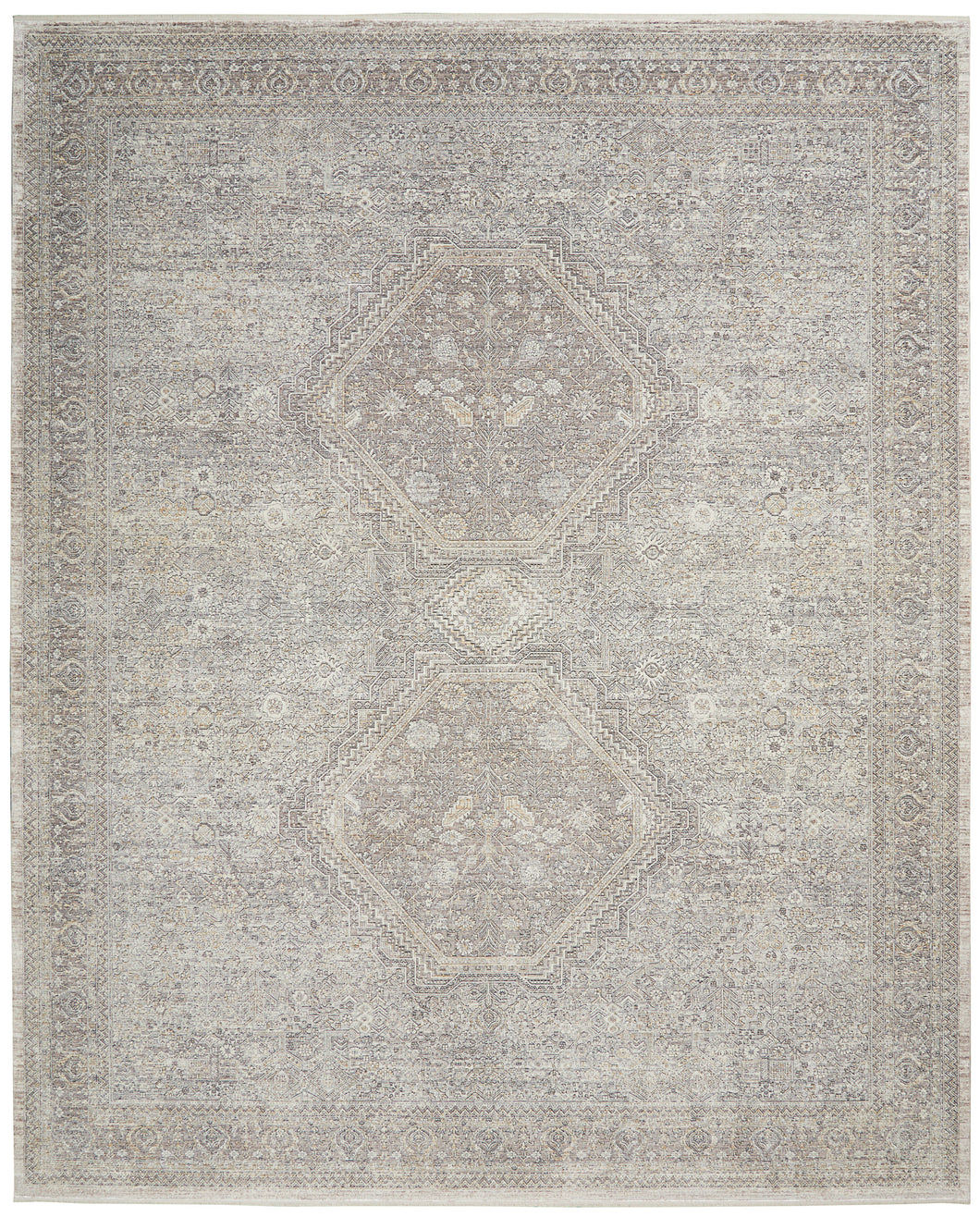 Nourison Starry Nights 10' x 13' Cream and Grey  Vintage   Area Rug