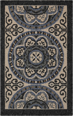 Nourison Caribbean 2' X 3' White and Black Mediterranean Indoor-outdoor Area Rug